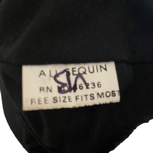 Sequin All over Christmas Tree Stars Ornaments Glam Bling Baseball Cap Hat - Picture 6 of 7